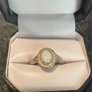925 Sterling Silver Opal Inspired ring
